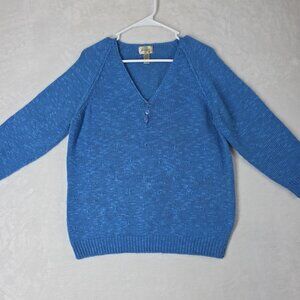 Vintage Ann Wi Sweater Womens Size M Blue Tight Knit 3D Nubs Cottagecore READ